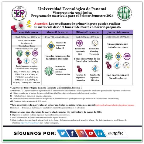 Programa de matrícula para el Primer Semestre 2024 | Facultad de ...