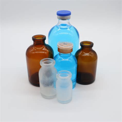 100ml Clear Amber Pharmaceutical Moulded Glass Vial Bottle with Rubber ...