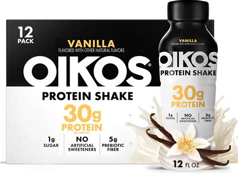 Amazon.com: Oikos Protein Shake, Vanilla, 30g Protein, Shelf Stable ...