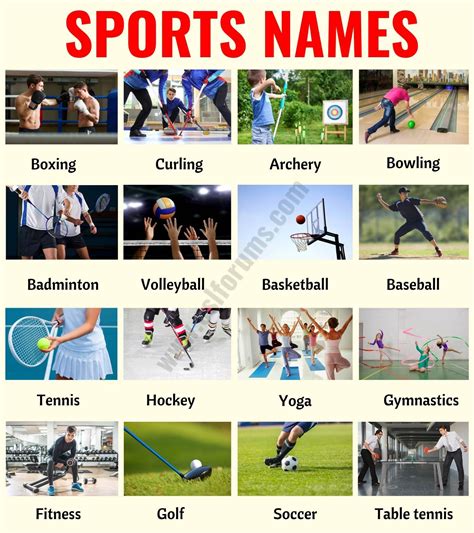 List of Sports: 35+ Useful Names of Sports and Games in English | List ...