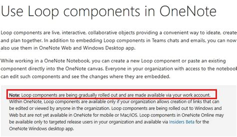 Image result for Loop Components Not Showing in OneNote