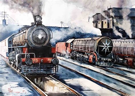 Two Locomotive Steam Engines in the Car Shed – Crafttatva.com