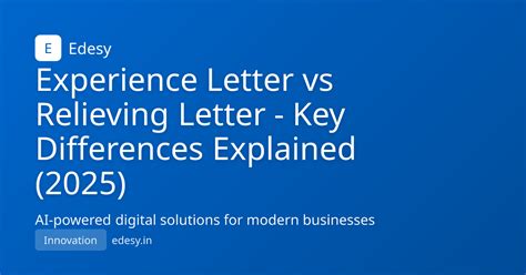 Experience Letter vs Relieving Letter - Key Differences Explained (2025 ...