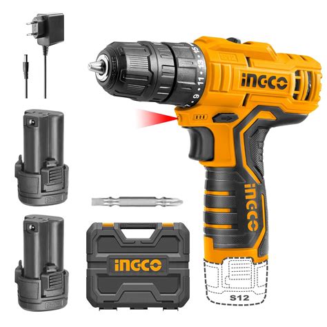 INGCO Drill Machine for home use, 12V Drilling Machine, Cordless Drill ...