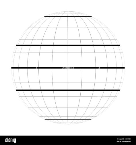 Earth planet globe grid of meridians and parallels, or latitude and ...