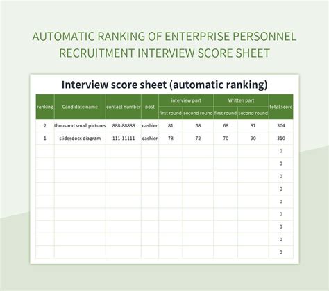 Sample Interview Scoresheet 的图像结果