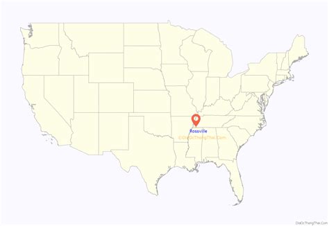 Map of Rossville town, Tennessee - Thong Thai Real
