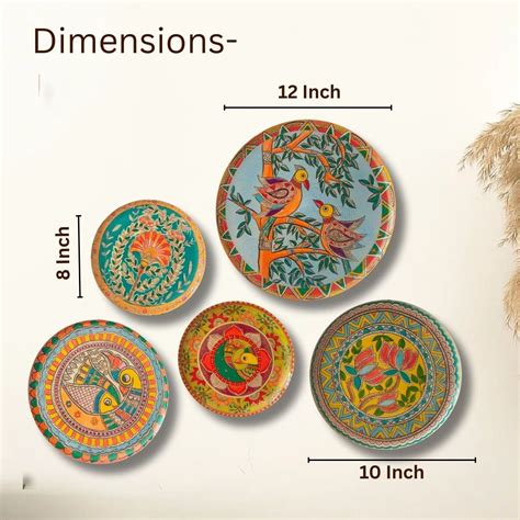 Buy Madhubani Wall Plates- Set of 5 Online in India | Ritualistic