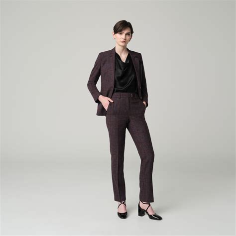 Women's Custom Suits - Montafia Plaid Burgundy Suit Women | INDOCHINO