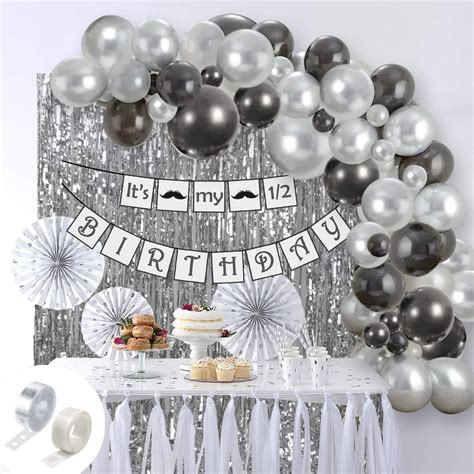 Party Propz Half Birthday Decoration for Baby Boy Combo - 85Pcs Items ...