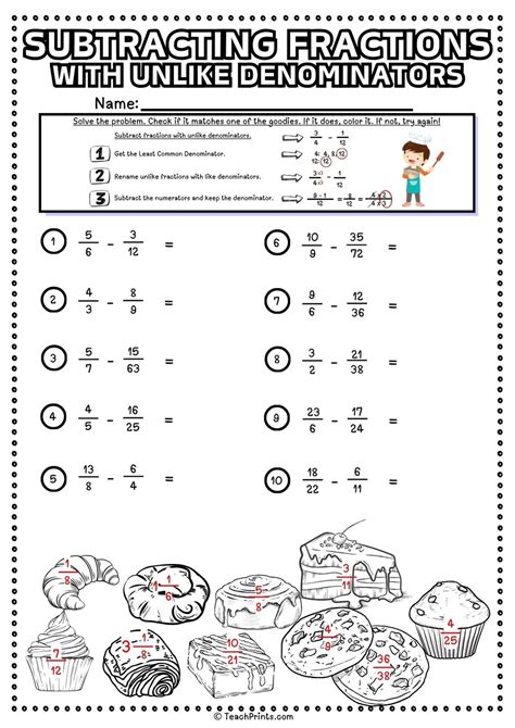 Free Printable Worksheets On Subtracting Fractions - Worksheets HQ