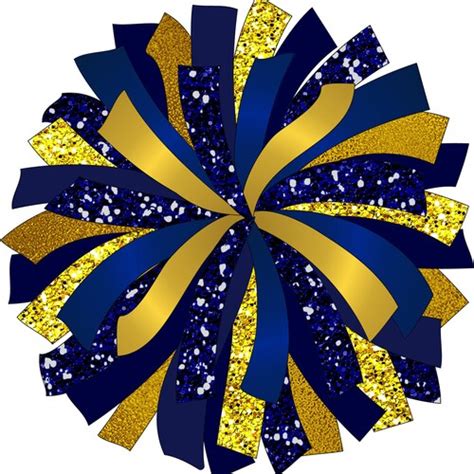 Buy Glitter and Glam Pom Pom Digital Clip Art Blue and Gold Pom Online ...