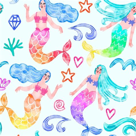 Image result for Vector Mermaid Pattern