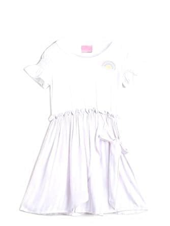 Tales & Stories Girl's White Rayon Solid Dress-423904-12M-W : Amazon.in ...