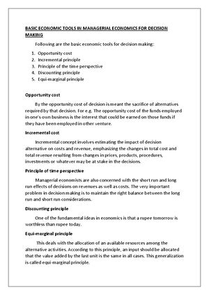 Functions of managerial economics - 1 FUNCTIONS OF MANAGERIAL ECONOMICS ...