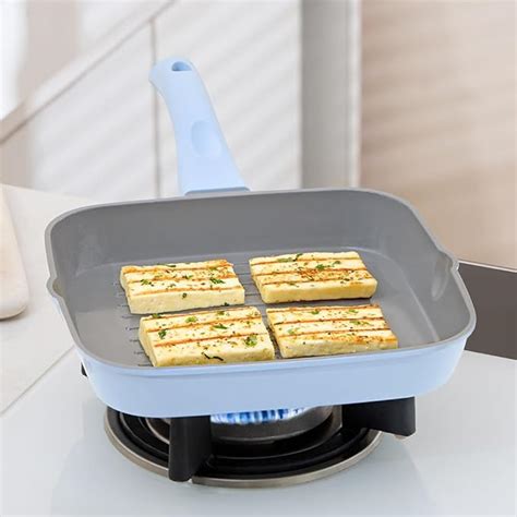 Buy Borosil Vajra Series Square Grill Pan 22 cm (1.5 L Capacity ...