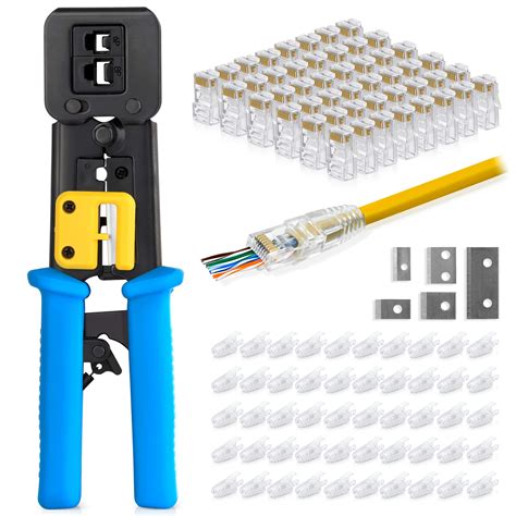 Buy Everest Media Solutions RJ45 Crimp Tool Kit, With 50 Cat6 Pass ...