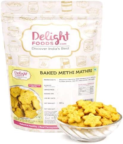 Delight Foods Baked Methi Mathri 300g | Fenugreek Crackers | Rajasthani ...