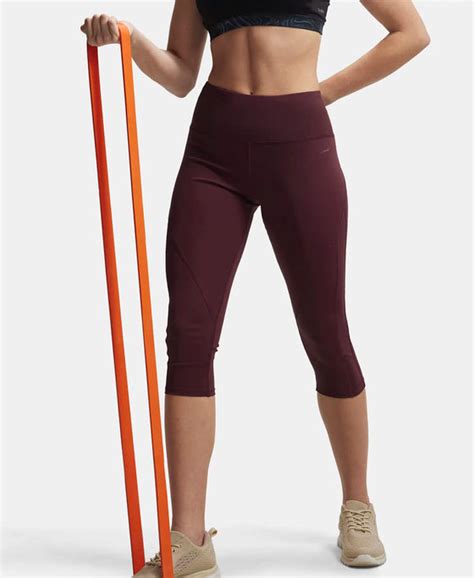 Buy Microfiber Elastane Slim Fit Capri with Back Waistband Pocket ...