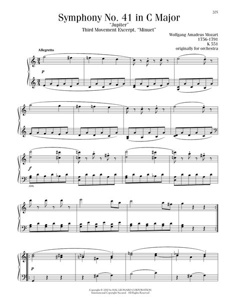 Symphony No. 41 In C Major ("Jupiter"), Third Movement ("Minuet ...