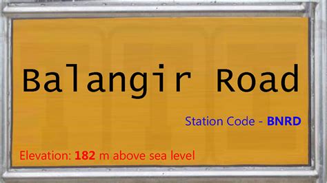 BNRD / Balangir Road Railway Station | Train Arrival / Departure ...