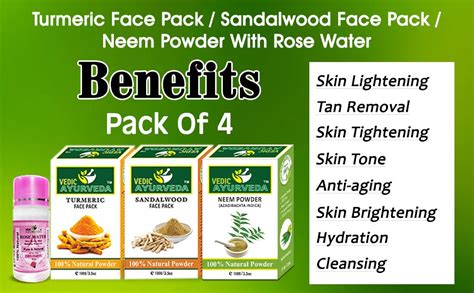 VEDICAYURVEDA Turmeric, Sandalwood face pack for Restore your natural ...