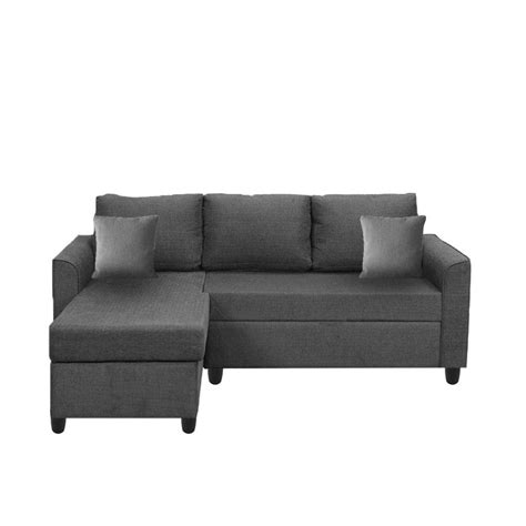 Casaliving Armano 4 Seater LHS Sofa Cum Bed in (Grey Fabric)