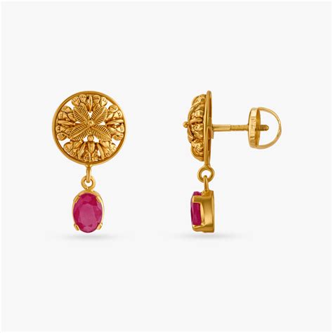 Glinting Ruby Drop Earrings