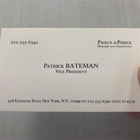 American Psycho Business Card Template 的图像结果