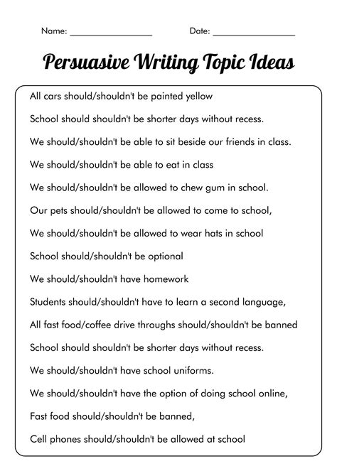 17 Writing Persuasive Essays Worksheets | Persuasive writing ...