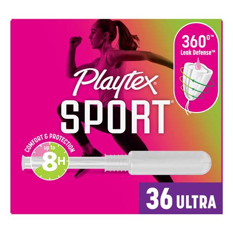 Playtex Sport Unscented Ultra Tampons 36 Count for Active Movement and ...