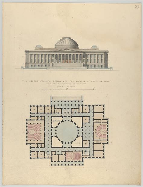 Alexander Jackson Davis | The Second Premium Design for the Capitol of ...