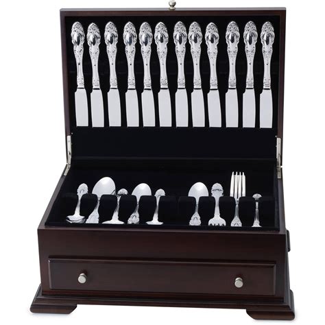 Lifetime Brands Single Drawer Flatware Chest with Feet, Dark Walnut ...