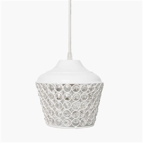 Buy HOMESAKE White Crystal Embellished Metal Nordic Pendant Light from ...