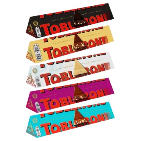 Toblerones Chocolates (Dark, White, Milk, Almond, Fruit & Nut) Pack of ...