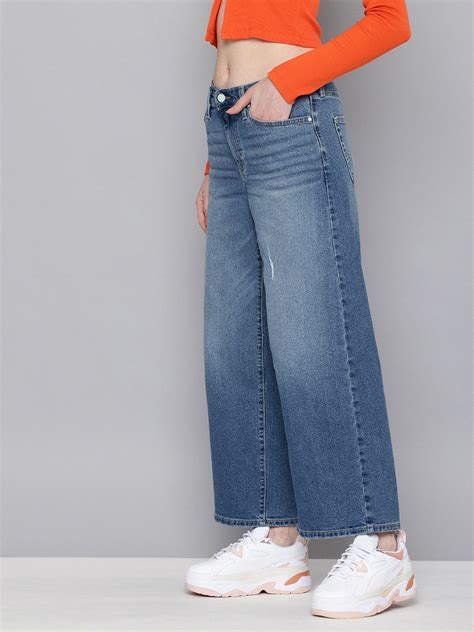 Women's 94 Blue Baggy Wide Leg Fit Mid Rise Jeans – Levis India Store
