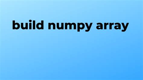 Python How Build an Array 的图像结果