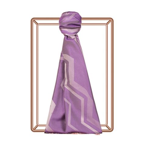 Lavender Ethnic Zigzag Silk Scarf | Ipekevi