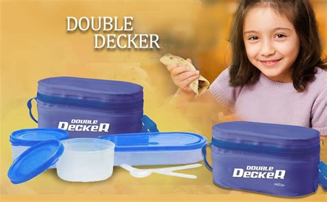 Buy MILTON Double Decker Plastic Lunch Box with Insulated Jacket, 3 ...