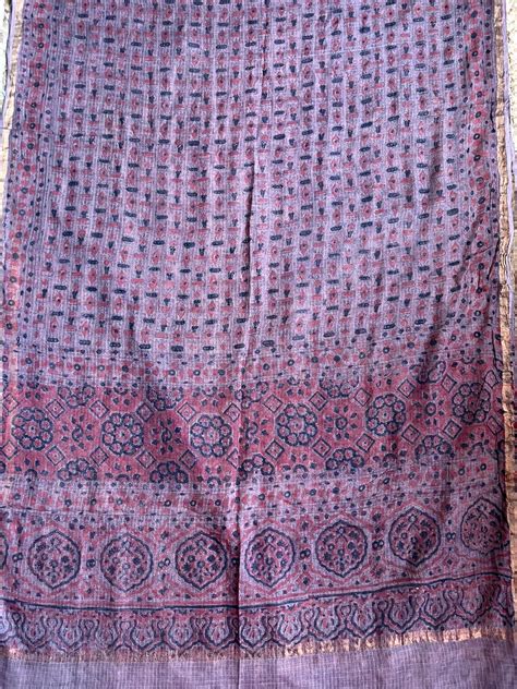 THULIAN RED & BLACK AND MAROON PRINT KOTA AJRAK HANDCRAFTED DUPATTA ...