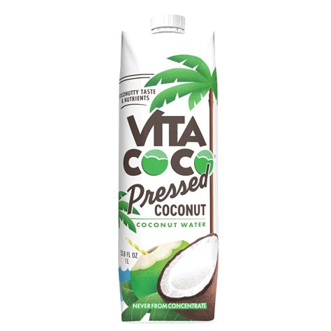 Vita Coco Pressed Coconut Water, Pressed Coconut, 33.8 fl oz Tetra ...