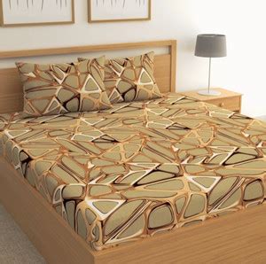 SM TRADER 240 TC Cotton King 3D Printed Fitted (Elastic) Bedsheet - Buy ...