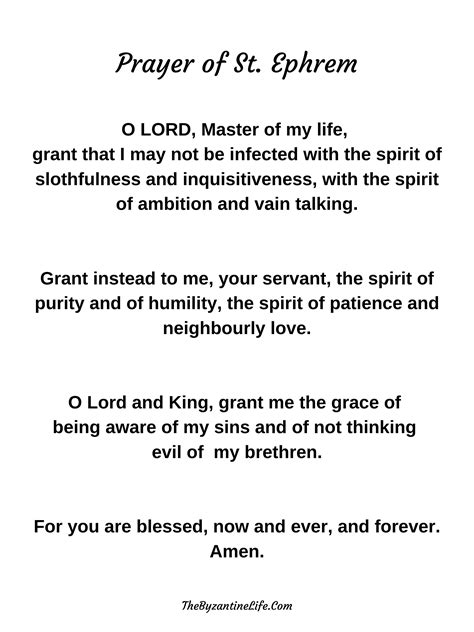 Prayer of St. Ephrem – Free Printables – The Byzantine Life