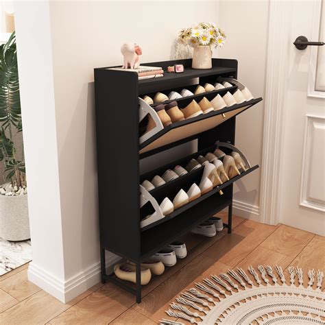 Amazon.com: HANLIVES Slim Shoe Cabinet for Entryway,Narrow Shoe Storage ...