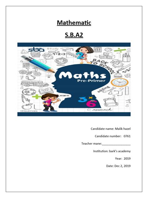 Image result for Example of Math SBA
