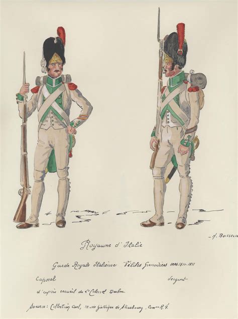 Italy; Royal Guard, Velites Regiment, Grenadier Battalion, Corporal & Sergeant, c.1810-11 ...