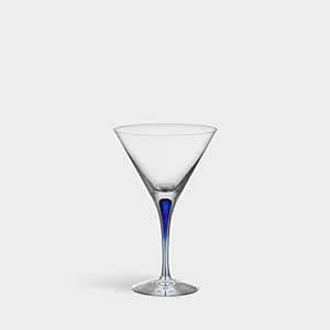 Buy Orrefors Intermezzo, Set of 2 Martini glass, 7 Ounce, Clear/Blue ...