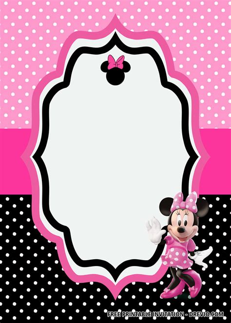 30+ FREE Printable Minnie Mouse Birthday Invitation Templates ...