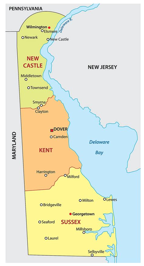 Large Detailed Roads And Highways Map Of Delaware State With All Cities ...