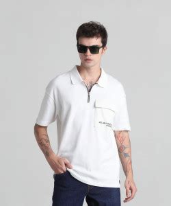 JACK & JONES Typography Men Polo Neck White T-Shirt - Buy JACK & JONES ...